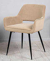 Стілець Сенс велюр бежевий/ ноги чорні PrestolTM