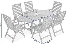 Обідній набір меблів Focus Garden Akadia Dining 190/6+1, фото 3