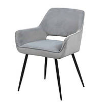 Стілець Сенс велюр сірий/ ноги чорні PrestolTM