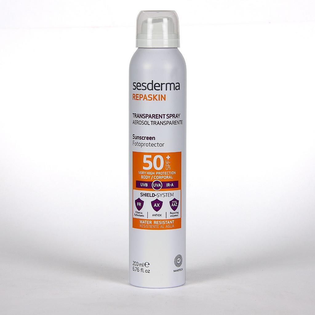 Сонцезахисний прозорий спрей для тіла SPF50+ Sesderma Repaskin Transparent Spray