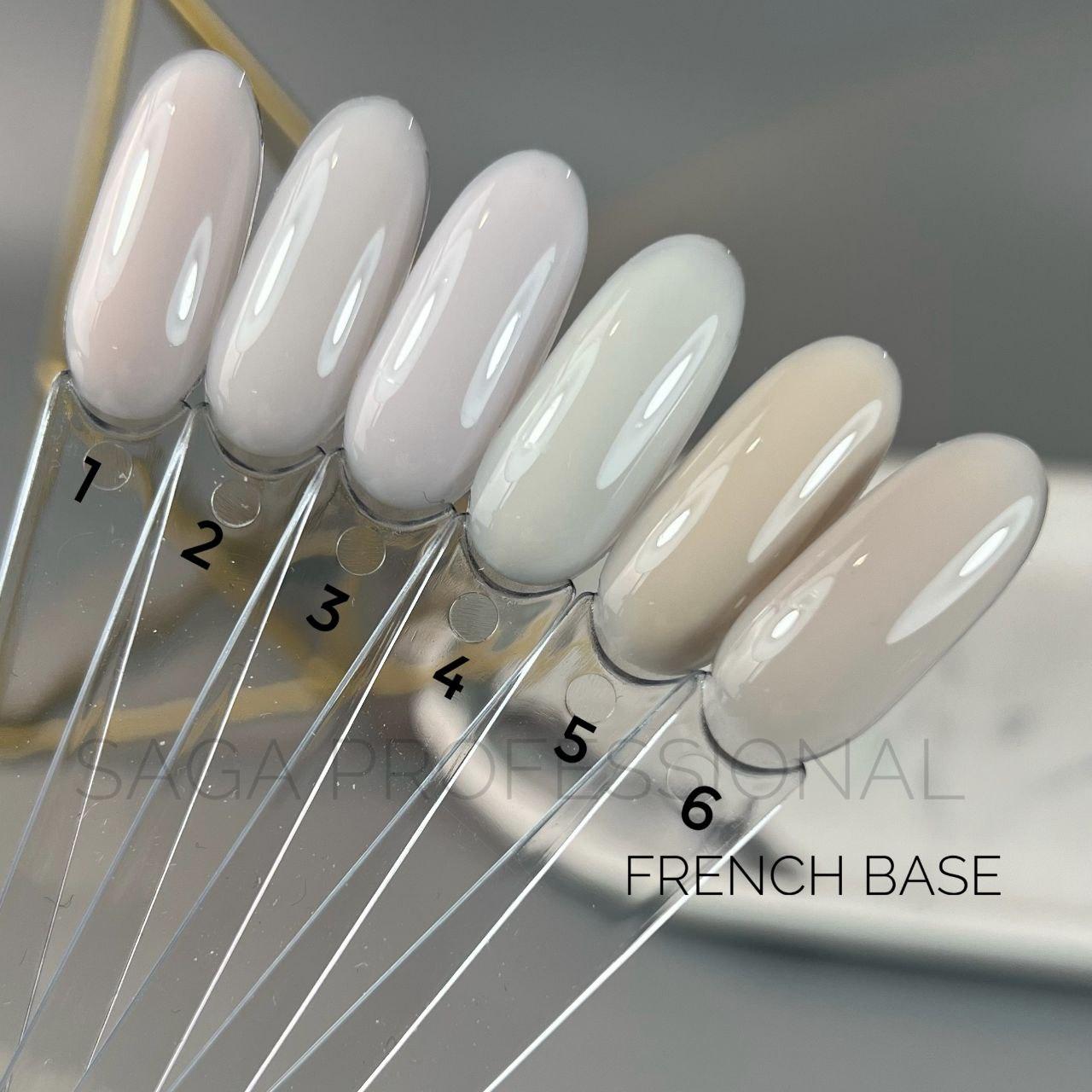 Камуфлююча база для гель лаку Saga French Base 15 мл (Палітра)