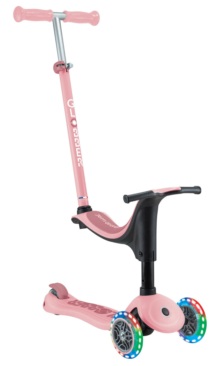 Самокат Globber Go Up Sporty пастельно-рожевий від 1-го року колеса світяться (452-710-4)