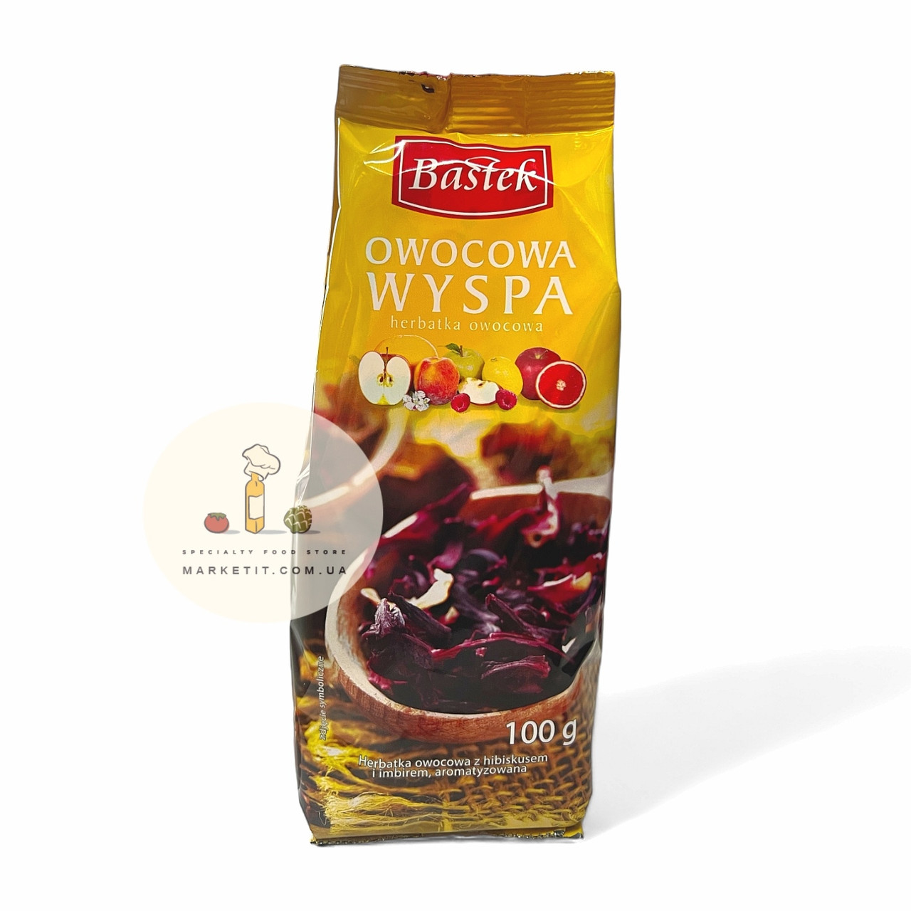 Чай листовий каркаде Bastek Owocowa Wyspa, з фруктами 100 г.