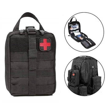 Сумка під аптечку тактична на липучці швидкознімна Чорний KT7000102.PeremogaUA
