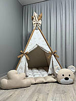 Вігвам для дітей Ведмежа на хмаринці БОНБОН Повний комплект, дитяча палатка, вігвам, вігвам для хлопчика, вігвам для дівчинки