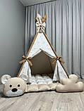 Вігвам для дітей Ведмежа на хмаринці БОНБОН з Корзиною Повний комплект, вігвам для дівчинки, вігвам для хлопчика, дитяча палатка, фото 6