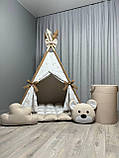 Вігвам для дітей Ведмежа на хмаринці БОНБОН з Корзиною Повний комплект, вігвам для дівчинки, вігвам для хлопчика, дитяча палатка, фото 2