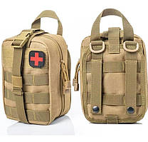 Сумка під аптечку, тактична, на липучці, швидкознімна Койот KT7000105 .solve