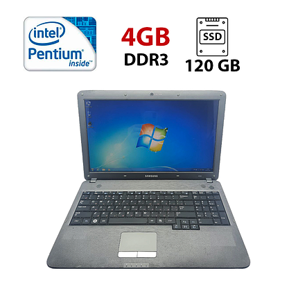 Ноутбук Б-клас Samsung R530/ 15.6" (1366x768)/ Pentium T4500/ 4 GB RAM/ 120 GB SSD/ HD, фото 1