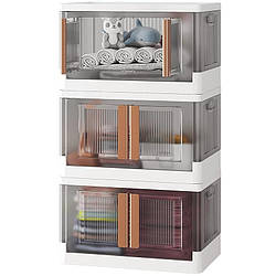 Модульна пересувна шафа ПВХ на 96 л. Збірна пластикова шафа-органайзер із 3 ящиків для зберігання речей (shafa-32l)