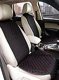 Накидки на сидіння з Алькантари Чорні — червона нитка — на передні сидіння, фото 2