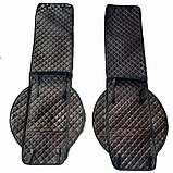 Накидки на сидіння з Алькантари Чорні — червона нитка — на передні сидіння, фото 3