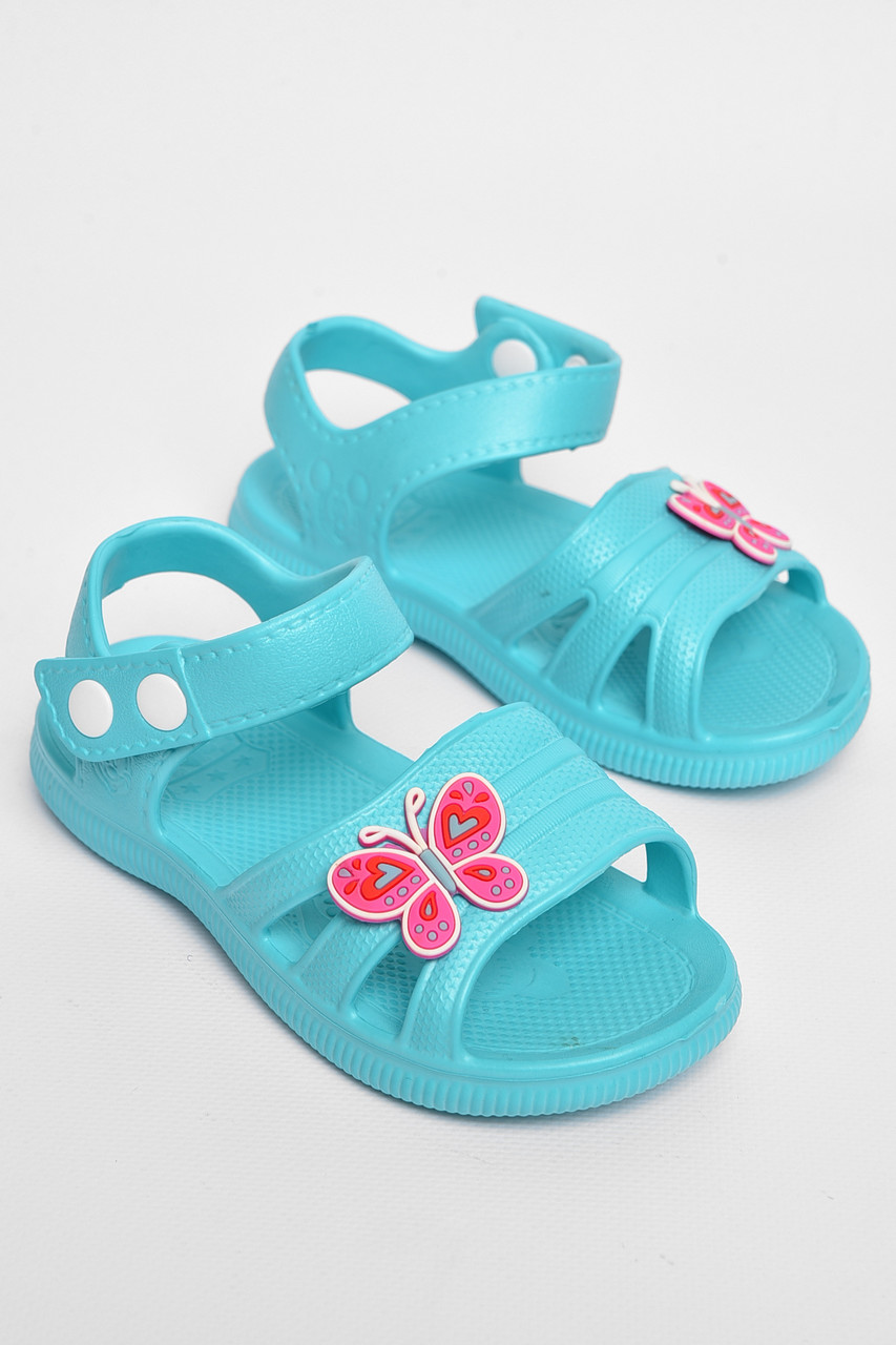 Босоніжки дитячі для дівчинки бірюзового кольору 182337T Безкоштовна доставка, фото 1