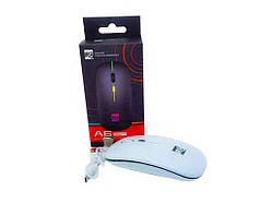 Мишка бездротова акумуляторна, з підсвічуванням. R8 A6 білий ТМ VBK
