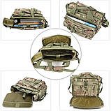 Велика дорожня тактична сумка для документів і ноутбука 15.6 Чорна Solve MOLLE KT6003602, фото 3