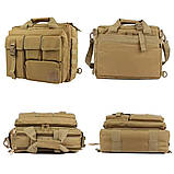 Велика дорожня тактична сумка для документів і ноутбука 15.6 MOLLE Solve Койот + шеврон в подарунок, фото 5