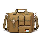 Велика дорожня тактична сумка для документів і ноутбука 15.6 MOLLE Solve Койот + шеврон в подарунок, фото 9