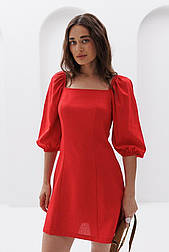 Жіноче лляне плаття завдовжки до коліна