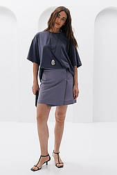 Жіноча коротка лляна спідниця на спазах