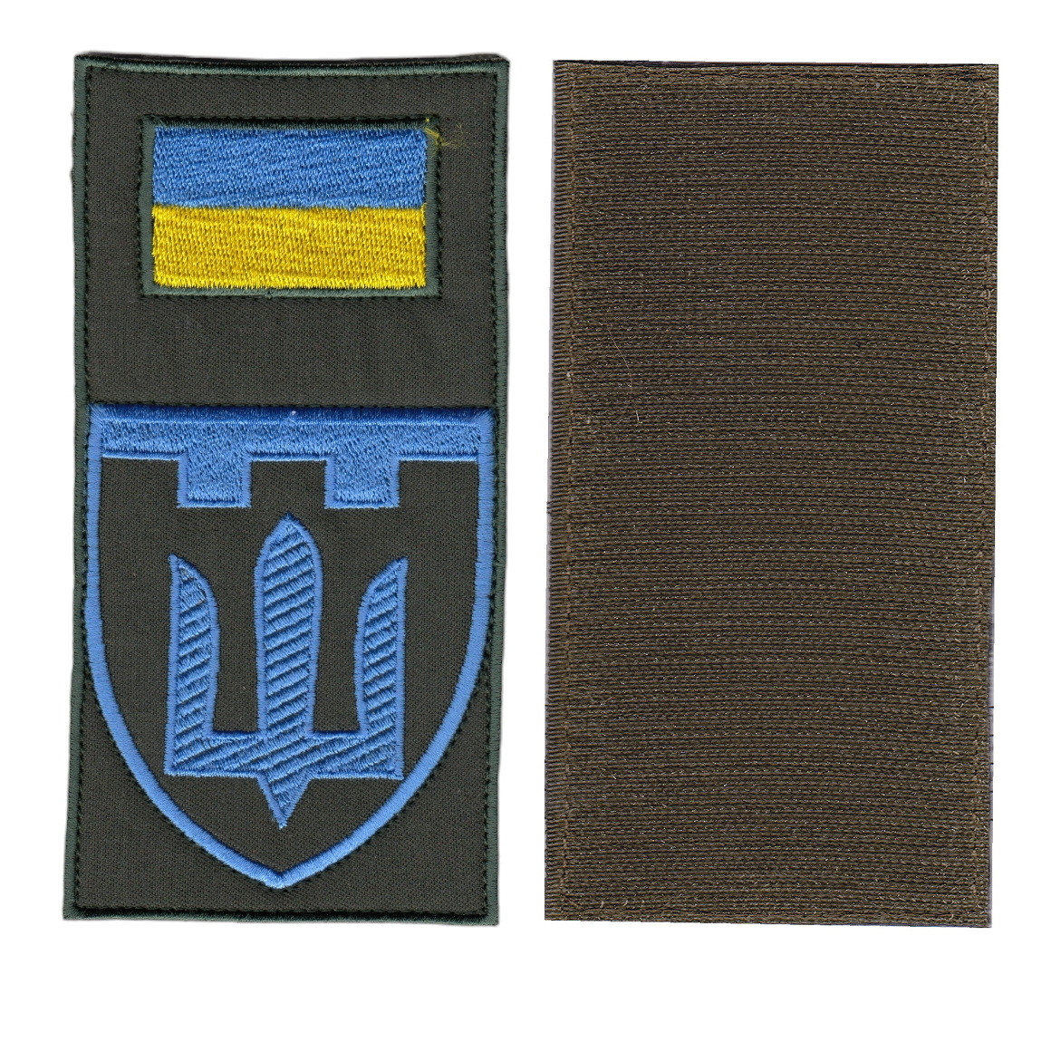 Шеврон військовий / армійський, тризуб Теріторіальна оборона,олива, ЗСУ. 14см * 7 см, фото 1