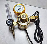 Регулятор з ротаметром аргон/СО2 з підігрівом 220В, фото 3