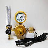 Регулятор із ротаметром аргон/СО2 з підігрівом 220 В (Резьба вхідна W 21,8), фото 2