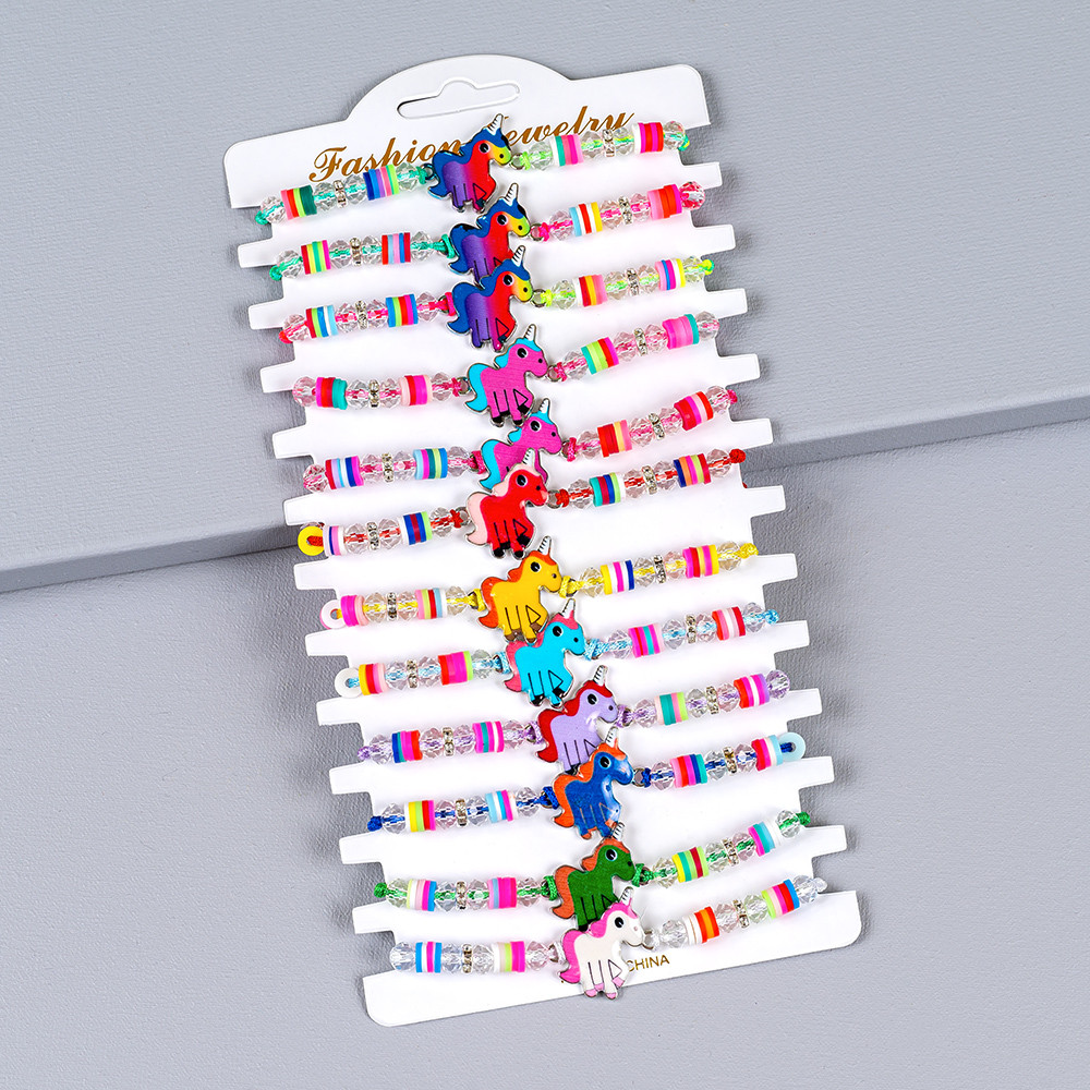 Браслети на руку Єдинороги кольорові, 12 шт упаковка