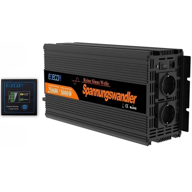 Edecoa Spannungswandler 12v 2500/5000w Інвертор UPS, фото 1