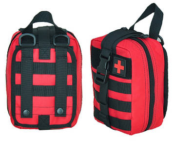 Сумка під аптечку тактична на липучці швидкознімна Червона KT7000110 PeremogaUA