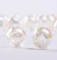 Намистини Акрилові Кракелюр Ball- 8 мм, 500 грам, G01-кришталевий АВ