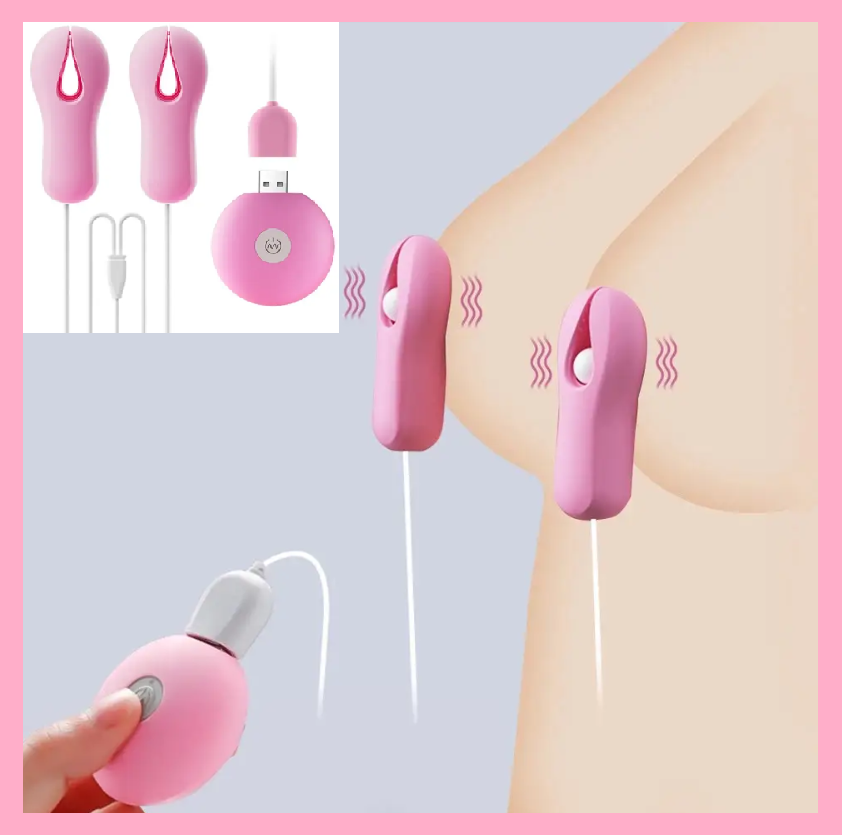 Затискачі для сосків із пультом, Вібро кліпси на соски на пульті, Вібратор для сосків, Інтимні іграшки, фото 1