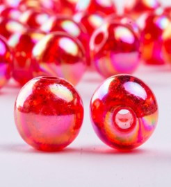 Намистини Акрилові Кракелюр Ball- 8 мм, 500 грам,   G20-червоний АВ,