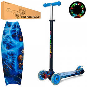 Самокат дитячий JR 3-055-1-WP13 MAXI, колеса 3шт ПВХ-світ, 2 передні 120мм, кермо 78/87см, підніжка 40-13см.