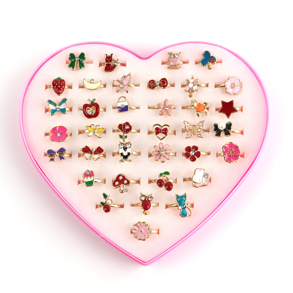 Великий подарунковий набір 36 каблучок дитячих, фото 1