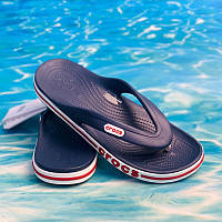 Чоловічі та підліткові літні шльопанці Crocs Bayaband Flip, сланці оригінал, комфортні в'єтнамки сині