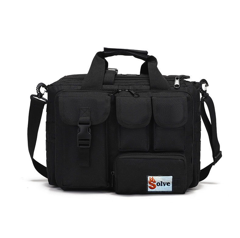 Велика дорожня тактична сумка для документів і ноутбука Чорна Solve KT6003602 MOLLE peremogaua