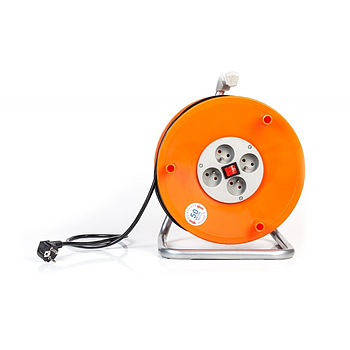 Металевий котушковий електричний подовжувач 50 м Powermat PM0191 подовжувач на котушці