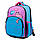Шкільний рюкзак 1 вересня напівкаркасний, два відділення, фронтальна кишеня, дві бокові кишені, синій  Pink and Blue, фото 6