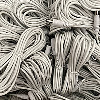 Універсальний кабель подовжувач живлення 12 V білий white 10 метрів 12 В 5.5×2.1mm, фото 4