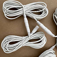 Універсальний кабель подовжувач живлення 12 V білий white 10 метрів 12 В 5.5×2.1mm, фото 10