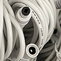 Універсальний кабель подовжувач живлення 12 V білий white 10 метрів 12 В 5.5×2.1mm, фото 7