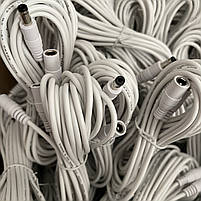 Універсальний кабель подовжувач живлення 12 V білий white 10 метрів 12 В 5.5×2.1mm, фото 8