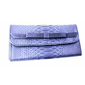 Гаманець зі шкіри пітона синій (20х10х2смсм)