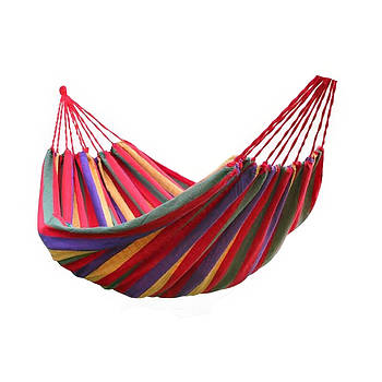 Гамак підвісний без планки 190х80 см для пікніка Помаранчевий Гавайський гамак Класичний тканинний гамак