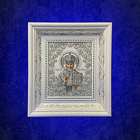 Вишита ікона "Святий Миколай" у кришталі