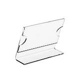 Цінникотримач L-подібний 65х50мм. Горизонтальний (Акрил 1.5мм.) (WiS-145), фото 2