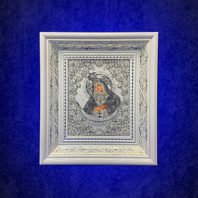 Вишита ікона "Остробрамська ікона Божої Матері" у кришталі