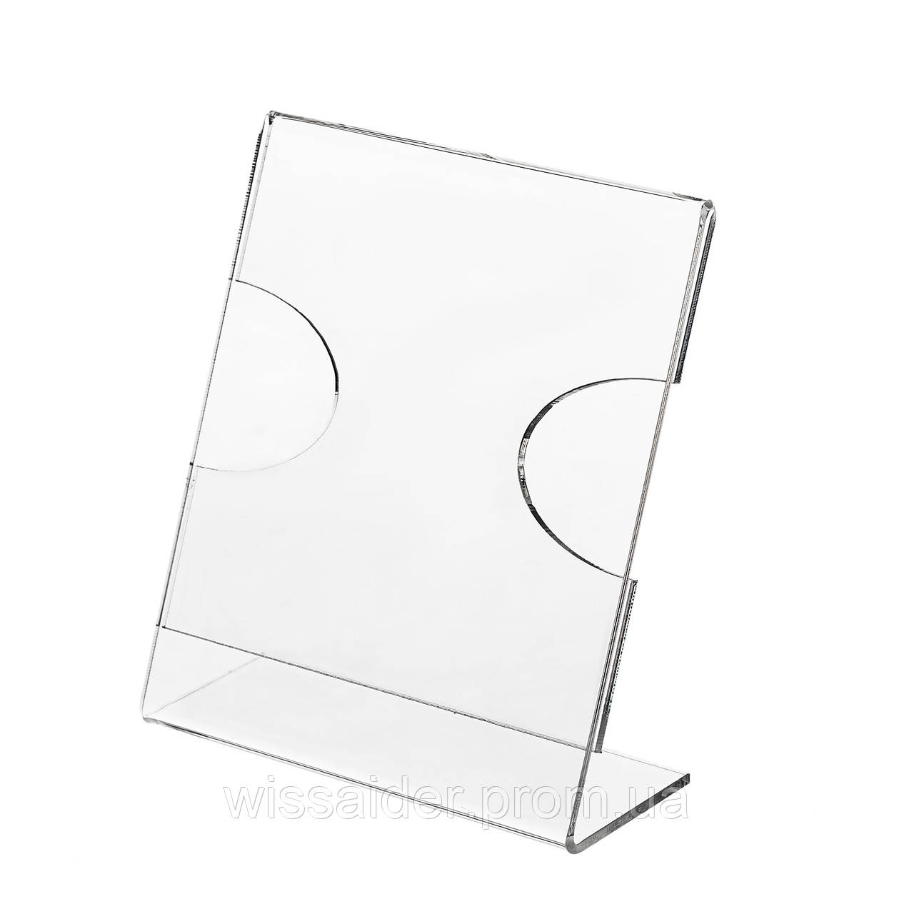 Цінникотримач L-подібний 70х80мм. Вертикальний. (Акрил 1.5мм.) (WiS-146), фото 1