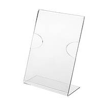 Цінникотримач L-подібний А6. 105х148мм. Вертикальний. (Акрил 1.8мм.) (WiS-147)