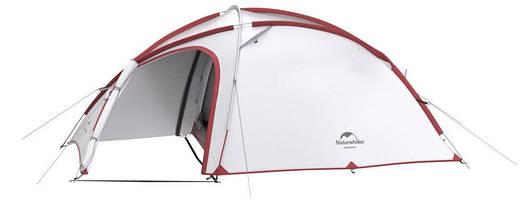 Надлегкий тримісний намет з футпринтом Naturehike Hiby NH19ZP005 (Grey/Red), фото 3